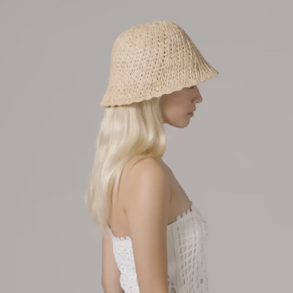 Rio Raffia Crochet Cloche Hat - Natural | Helen Kaminski US