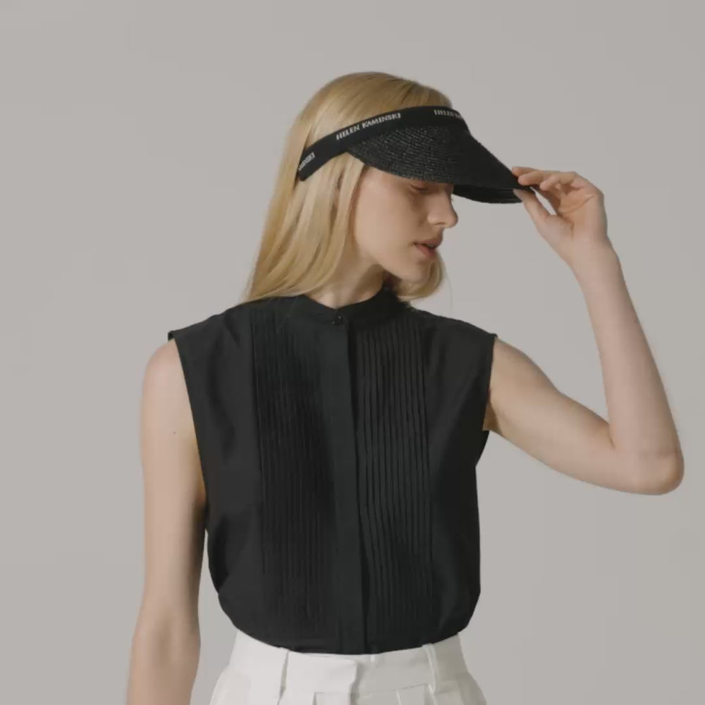 Buy Bianca 8 Logo Visor - Charcoal Black - Helen Kaminski display picture 3