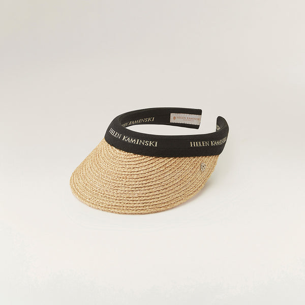 Marina | Natural Black Logo Visor Hat | Helen Kaminski