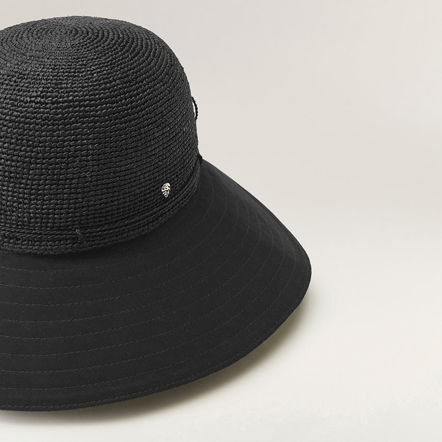 Shop the Kalola Round Crown Hat in Charcoal/Black | Helen Kaminski