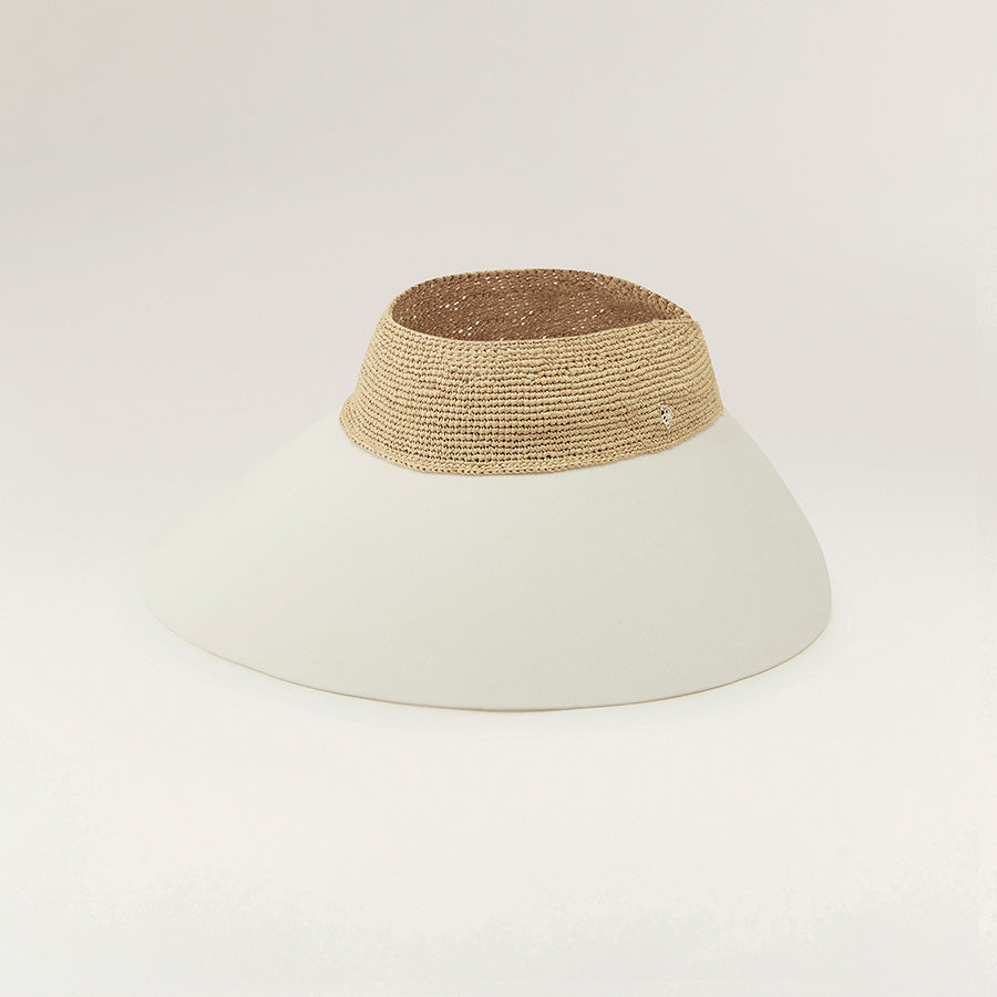 Shop the Rosalie 3/4 Brim Visor in Natural/Off White | Helen Kaminski