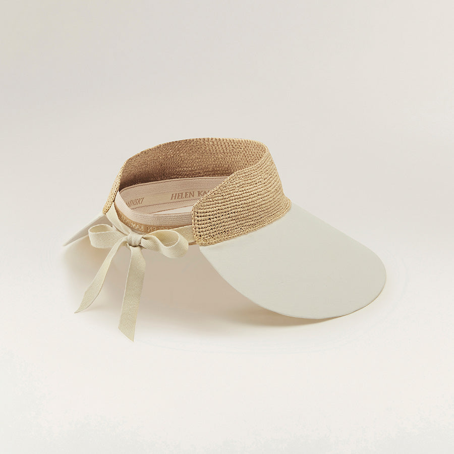 Shop the Rosalie 3/4 Brim Visor in Natural/Off White | Helen Kaminski