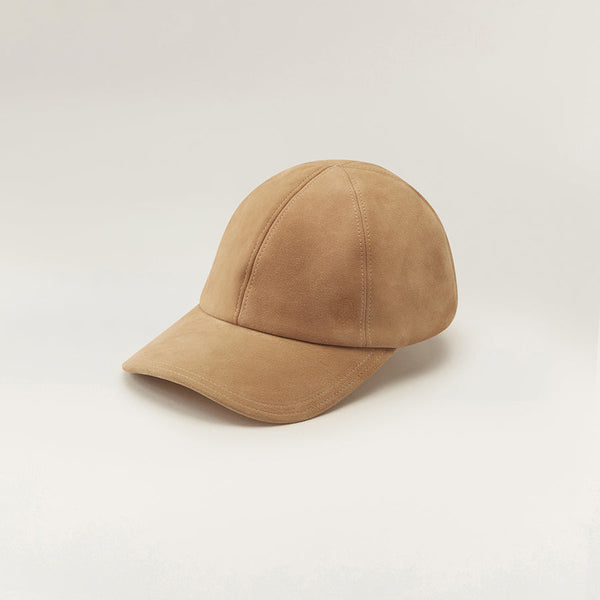 Beige cheap leather cap