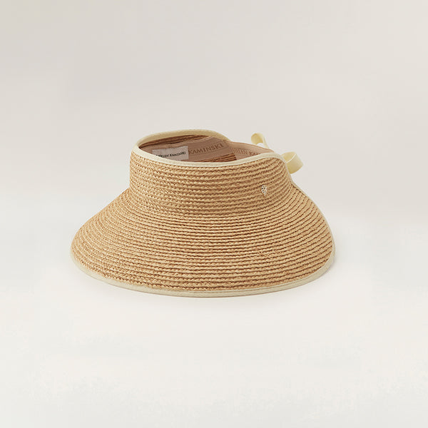 Mita | Natural Sand Wide Raffia Visor Hat | Helen Kaminski